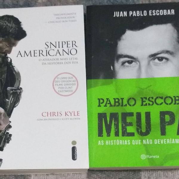 Livros Sniper Americano e Pablo Escobar