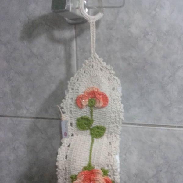 Porta papel higiênico em Crochê