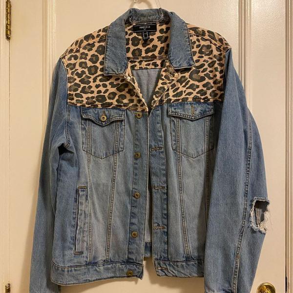 jaqueta jeans animal print