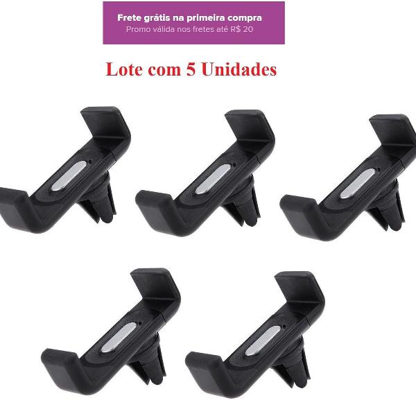 lote com 5 suportes veicular para saída de ar para celular