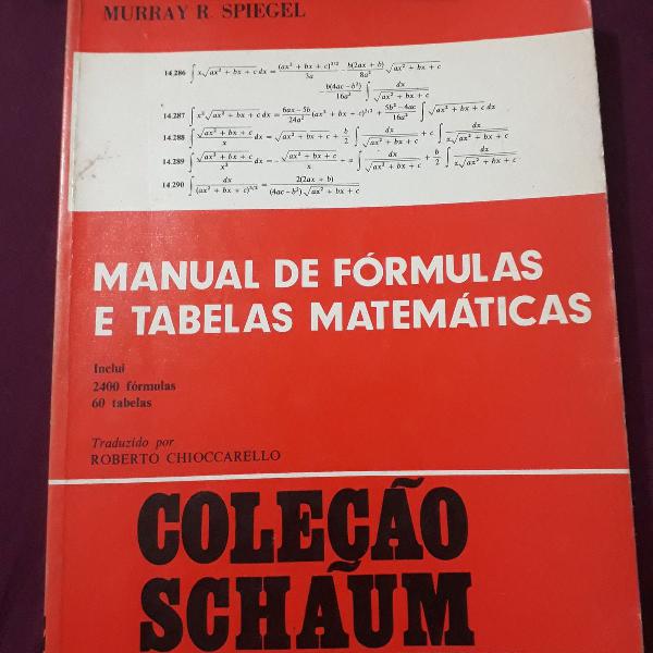 manual de fórmulas e tabelas matemáticas