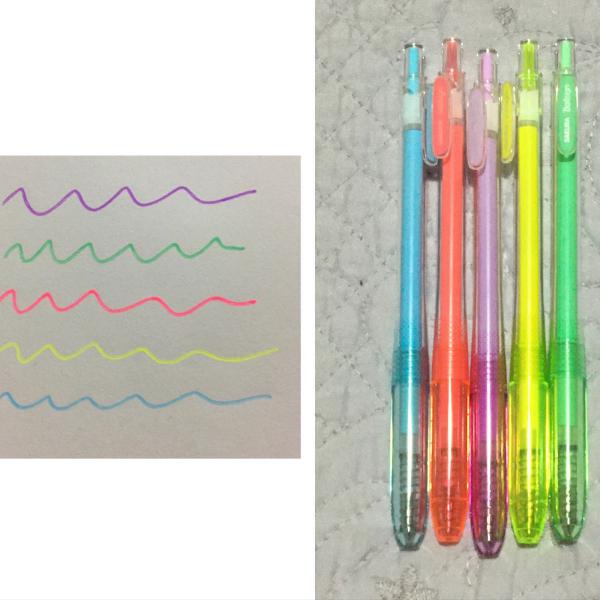 volta às aulas - kit com 5 canetas pastel/neon sakura