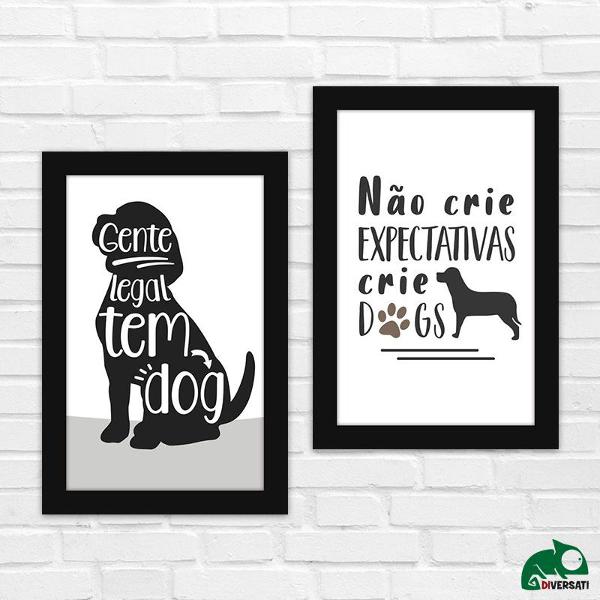 2 placas decorativas frases cachorros