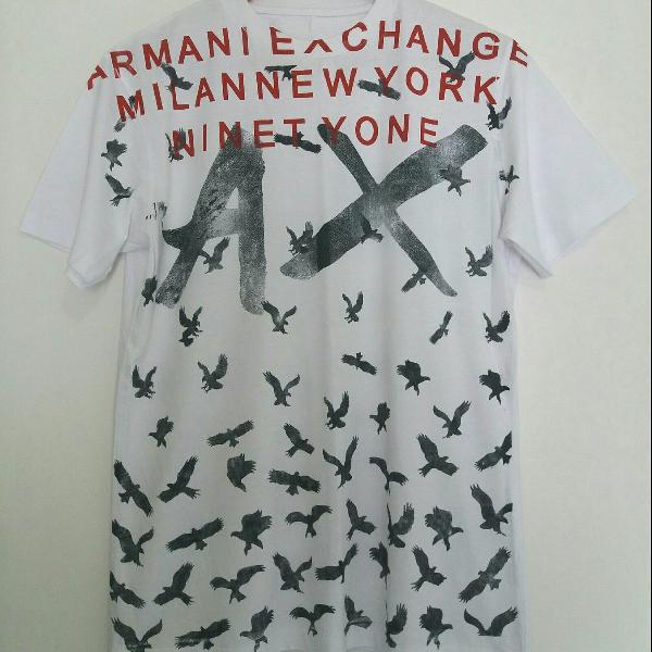 Camisa Armani Exchange branca pássaros