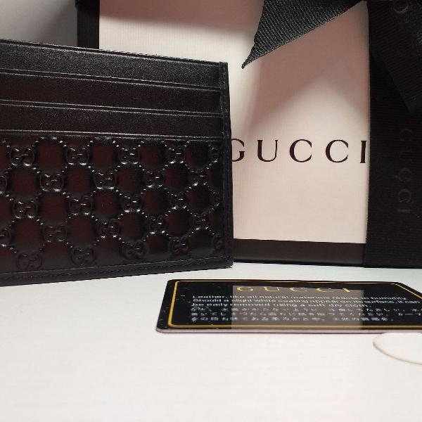 PPRTA CARTÕES GUCCI MASCULINO PRETO RELEVO BAIXO