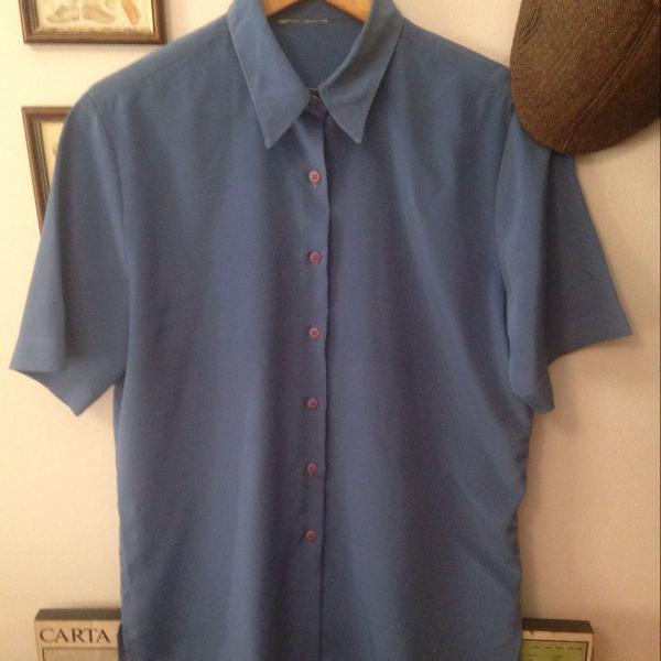 camisa azul vintage