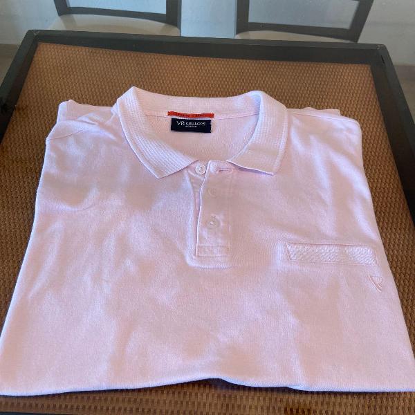 camisa polo vr rosa claro