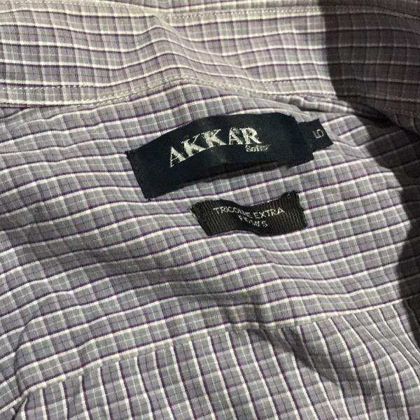 camisa xadrez roxa cinza e branca akkar soft