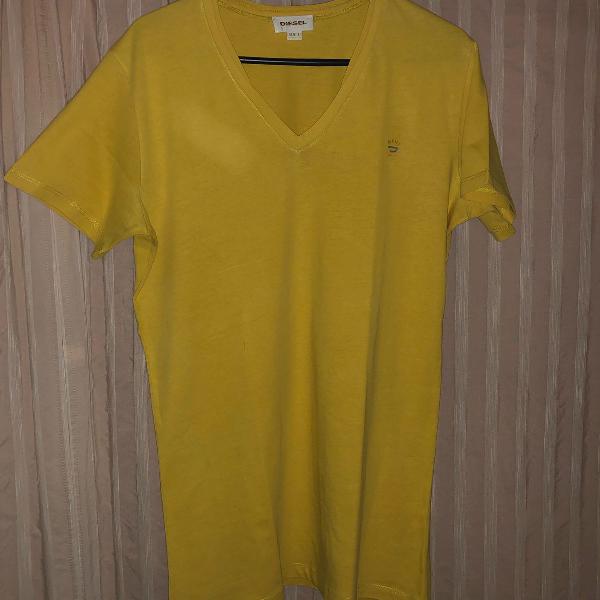 camiseta diesel amarela slim fit