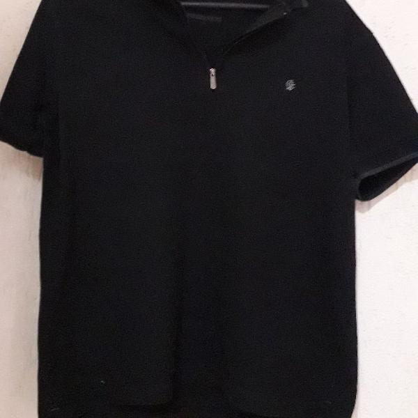 camiseta polo preta masculina M Siberian.