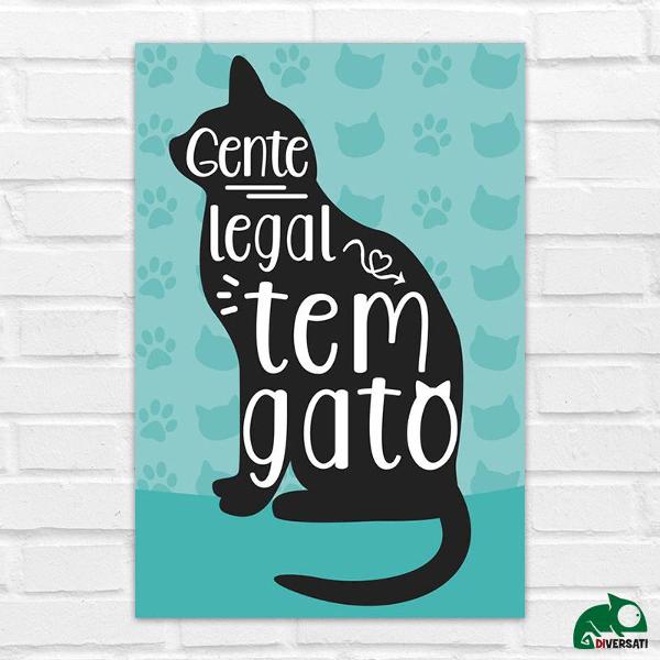 placa gente legal gato azul