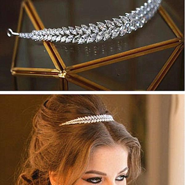 tiara porta coque 100% zircônio para penteado noiva festa