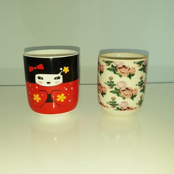 2 copos coleção "china in box" + aparador de panela de