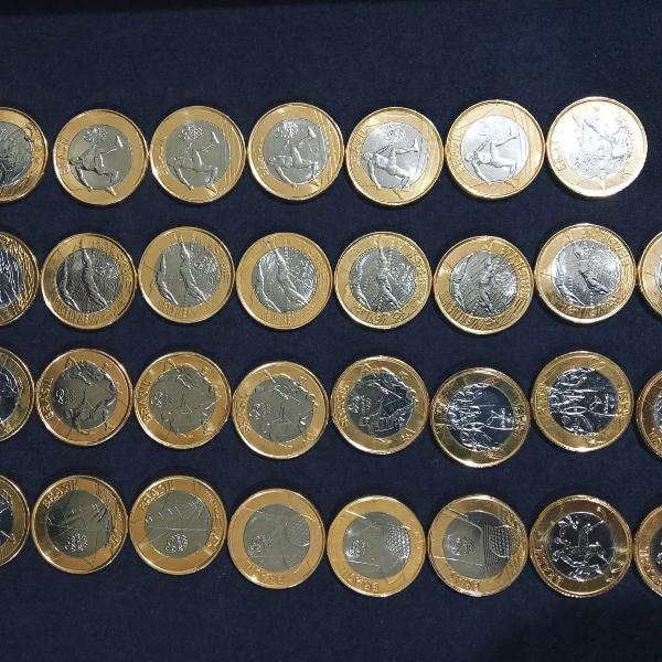 30 moedas comemorativas das olimpíadas no brasil.