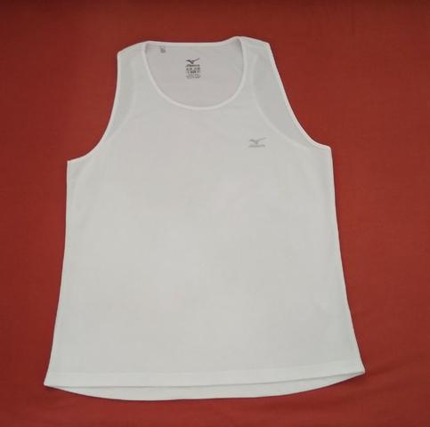 Camiseta unissex Mizuno, tamanho GG, branca.