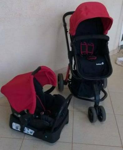 Carrinho, cadeirinha de carro e bebê conforto da safety