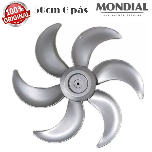 Hélice Ventilador Mondial 50cm 6 pás Original Cinza