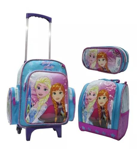 Mochila M Frozen Anna Kit Rodinha Lancheia Estojo Lançament