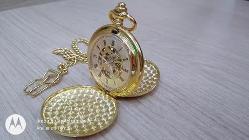 Relógio De Bolso À Corda Dourado Ouro Estilo Antigo