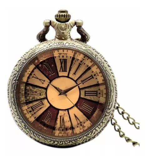 Relógio De Bolso Vintage Colorido Números Romanos