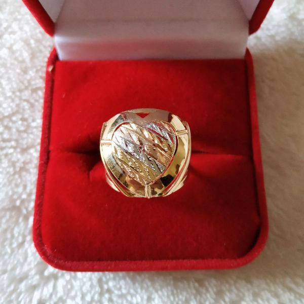 anel em ouro 18 k em tricolor,Gold Heart