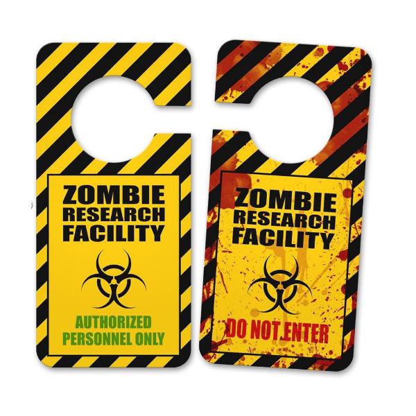 aviso de porta zombie research facility