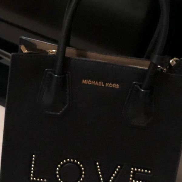 bolsa mercer love leather crossbody | michael kors