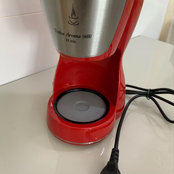 cafeteira elétrica dolce arome inox vermelha - 18 xícaras