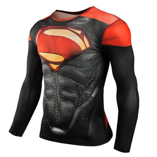 camisa de compressão superman corrida bike mma