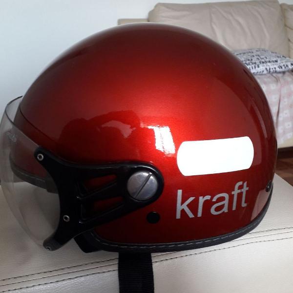 capacete de moto kraft vermelho