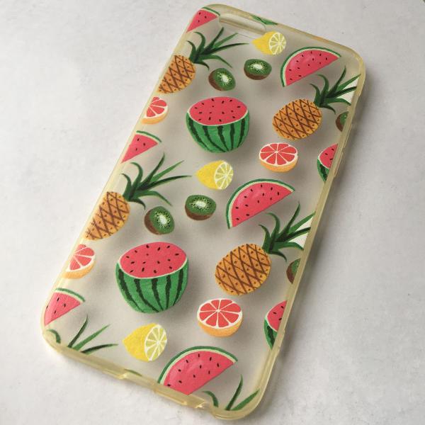 capinha plástica com estampa de frutinhas para iphone 6s