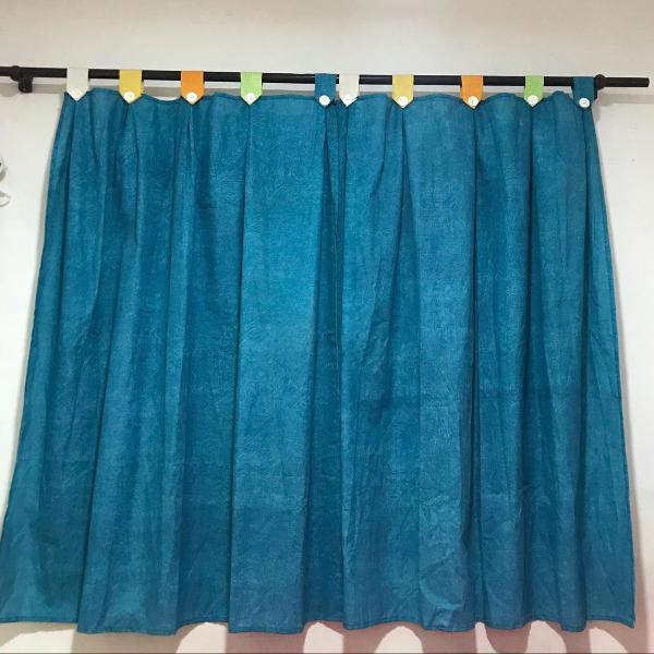 cortina azul 2 partes de 1,00x1,60