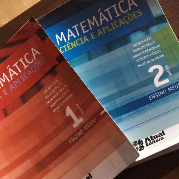 kit livros matemática ciência e aplicações 1 e 2