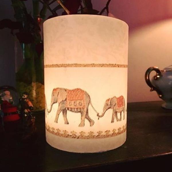 luminária porta vela cachepot de parafina elefante indiano