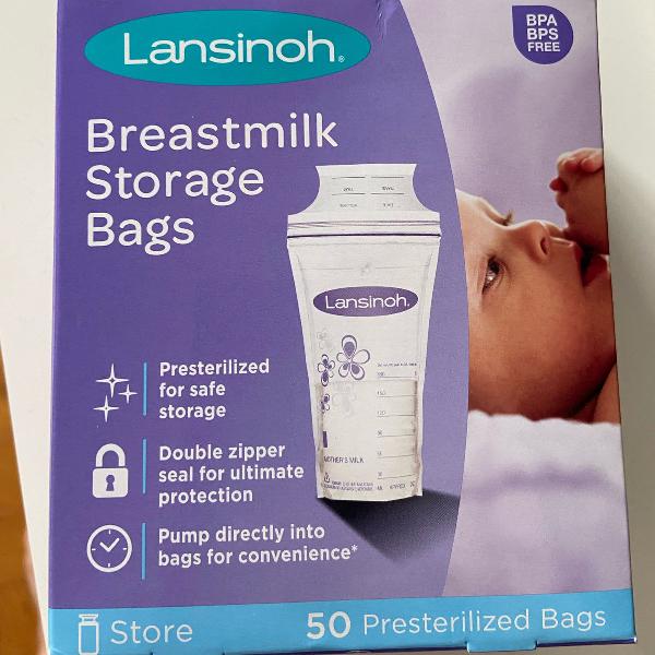sacos para armazenamento de leite lansinoh