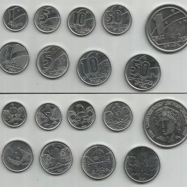 série moedas cruzado novo *padrão monetario 1989 inox