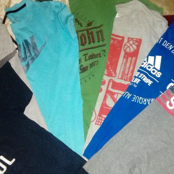 7 camisetas masc. originais: nike,gap,adidas,hollister e