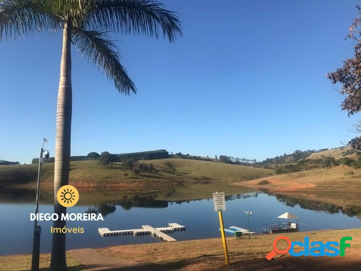 Terreno em condomínio de frente para represa "pé na água"