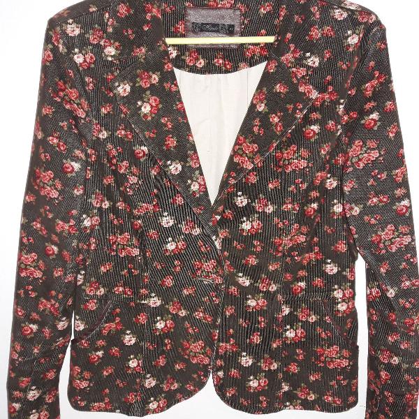 blazer curto de veludo