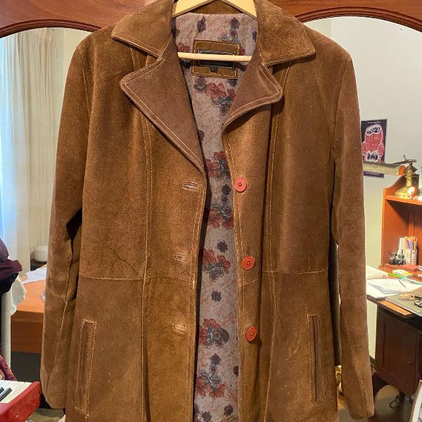 blazer em couro argetino vintage anos 70