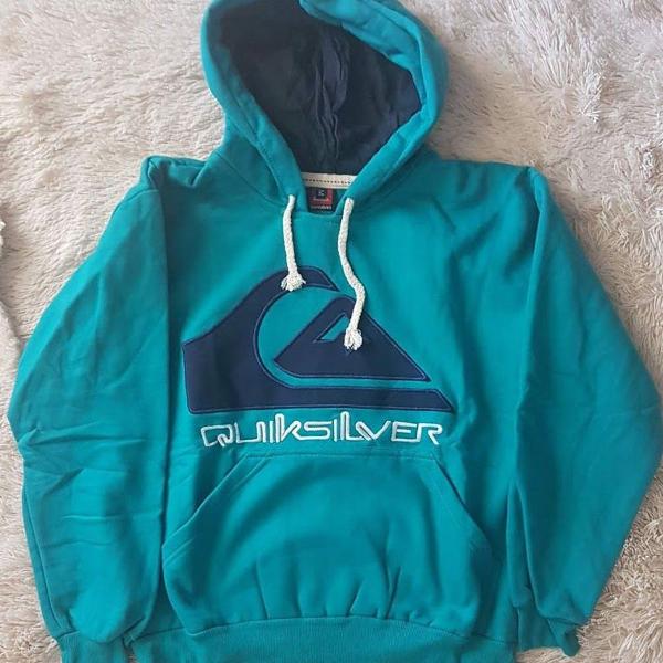 blusa moletom quiksilver verde tam m