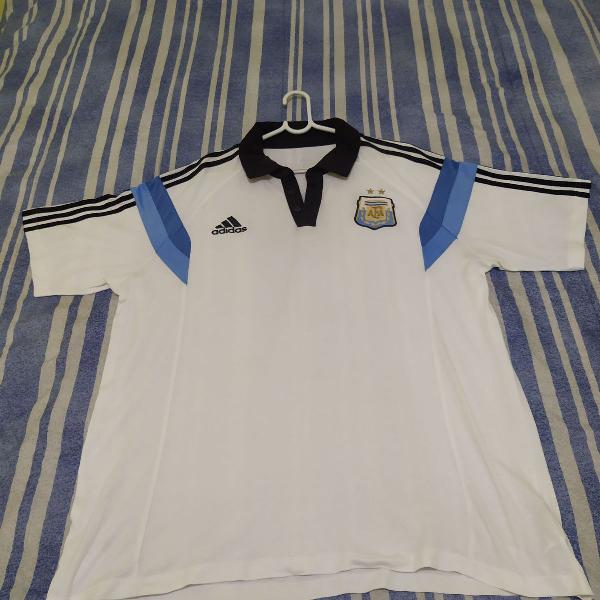 camisa polo oficial da seleção argentina tamanho gg