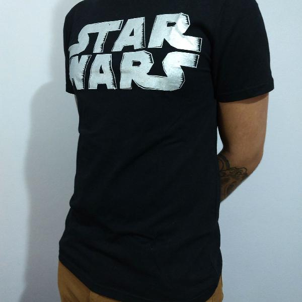 camiseta preta masculina nova com estampa do starwars