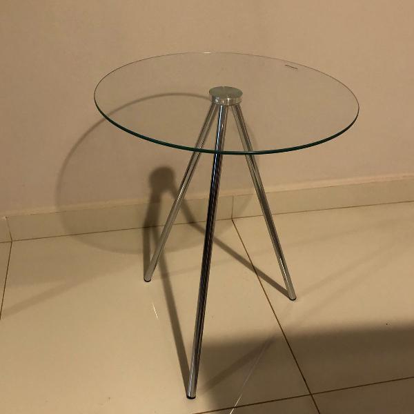 mesa lateral tampo de vidro