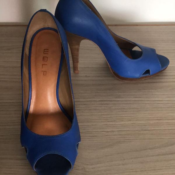 peep toe azul bic