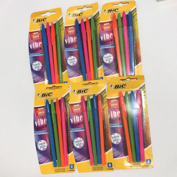 06 kits caneta vibe color bic