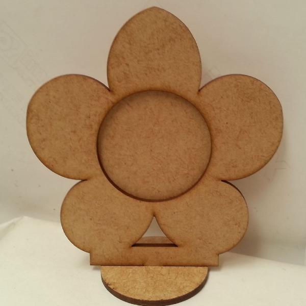 10 florzinhas porta retrato MDF cru 10 cm