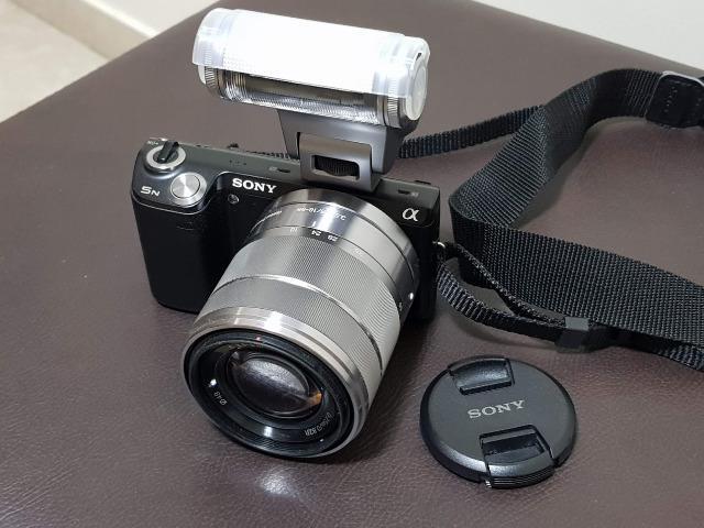 Camera Fotográfica Sony NEX-5N completa com flash adicional
