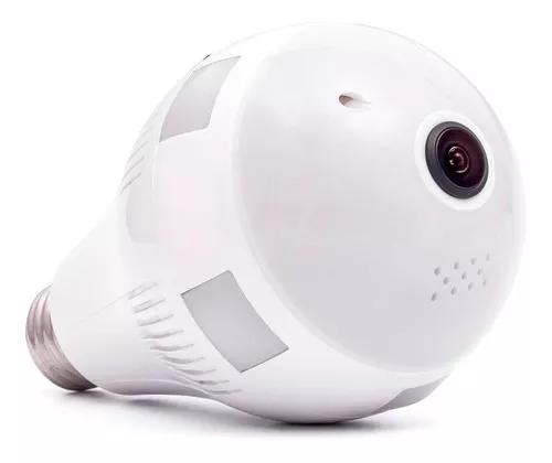 Camera Lampada Espia Ip Wifi 360 Microfone Led Hd Panoramica