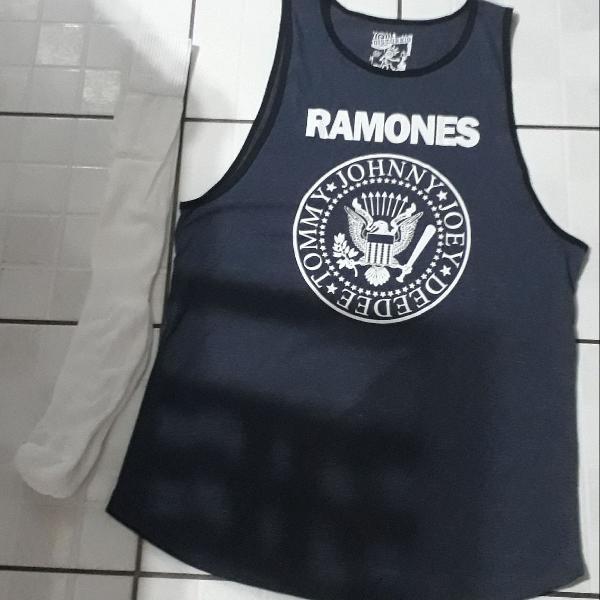Camiseta regata rock Ramones GG nova+ Brinde